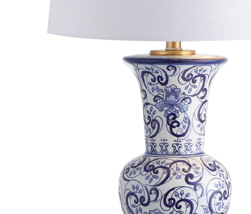 29" Novelty Table Lamp LED With Drum Shade - Blue