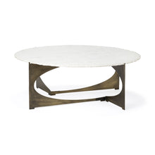 Load image into Gallery viewer, Round Marble Top Base Coffee Table - White / Gold
