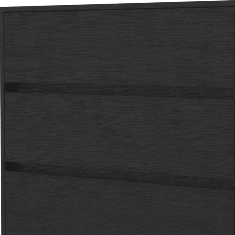 Manufactured Wood Three Drawer No Handles Dresser - Black