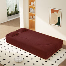 Load image into Gallery viewer, Modern Floor Sleeper Sofa Bed With 2 Pillows, Convertible Twin Size Folding Mattress For Living Room
