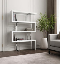 Load image into Gallery viewer, Three Tier Etagere Bookcase (555009) - White / Silver
