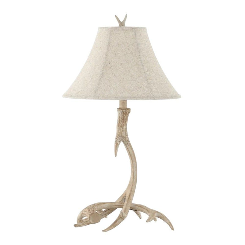 Antlers Table Lamp With Bell Shade - Beige