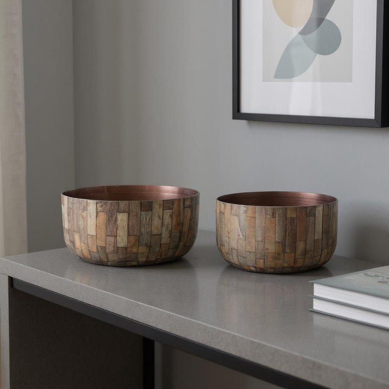 Round Pot Planters (Set of 2) (634285) - Brown