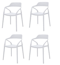 Load image into Gallery viewer, Open Back Dining Arm Chairs Heavy Duty Plastic (Set of 4) - White
