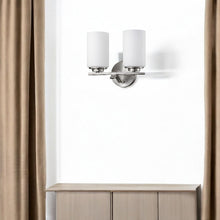 Load image into Gallery viewer, Two Light And Glass Wall Sconce - Silver
