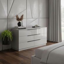 Load image into Gallery viewer, 62" Wood Six Drawer Double Dresser - Gray

