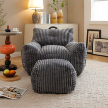Load image into Gallery viewer, Giant Bean Bag Chair With Armrests And Footstool

