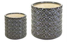 Load image into Gallery viewer, Geometric Round Pot Planters (Set of 2) - Brown / Gray / Clay
