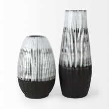 Load image into Gallery viewer, Abstract Cylinder Table Vase (397507) - Black / Gray / White

