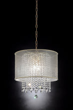 Load image into Gallery viewer, Primo Finish Ceiling Lamp With Crystal Accents And Shade - Silver / White
