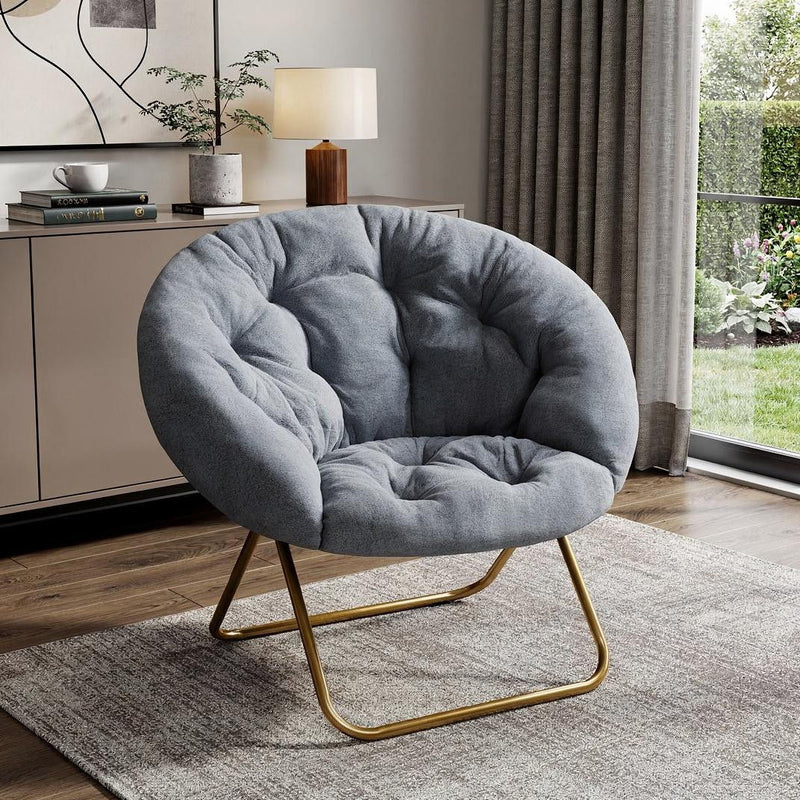 Tufted Lounge Chair - Brown / Dark Gray