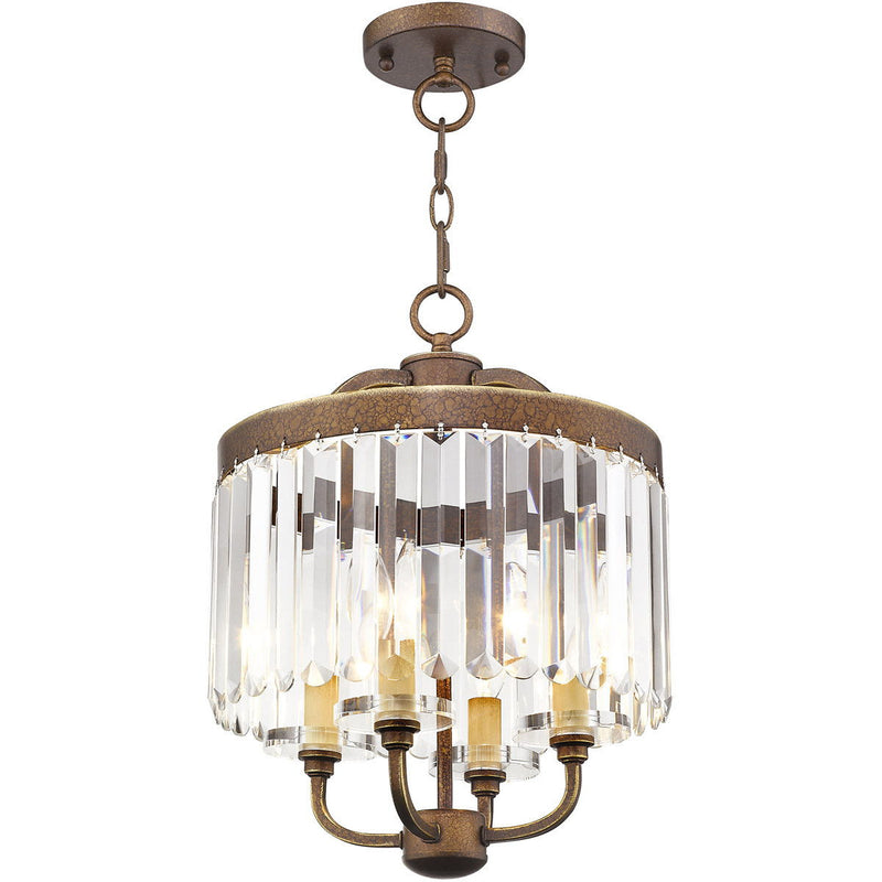 18'' Four Light Dimmable Chandelier With Shades - Bronze