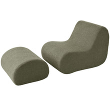 Load image into Gallery viewer, Curved Lounge Chair With Ottoman And High Resilience Foam
