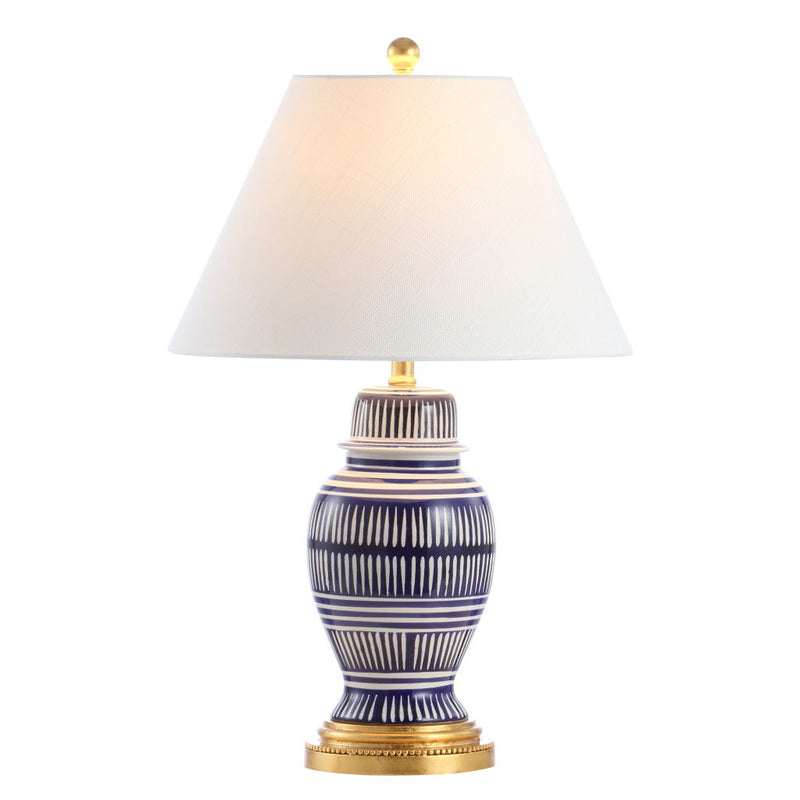 27" Urn Table Lamp With Empire Shade - Blue