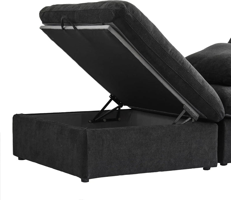 Blend Modular L Shaped Three Piece Corner Sectional - Black