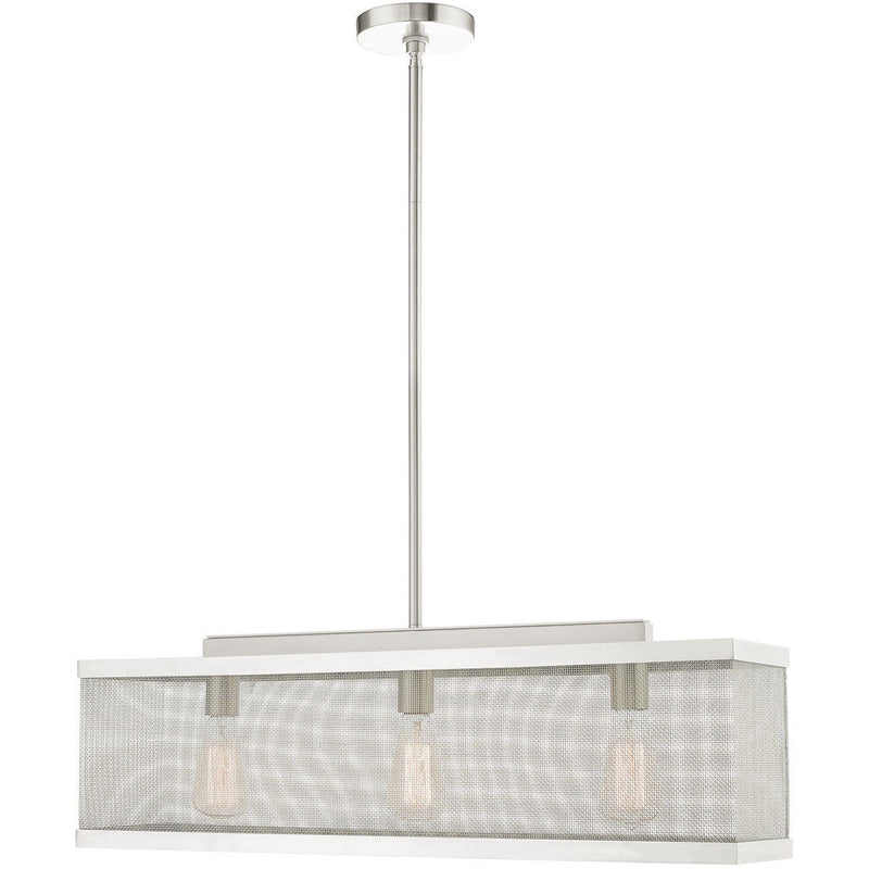 18" Three Light Dimmable Chandelier With Shades - Nickel