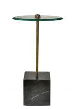 Load image into Gallery viewer, 22" Glass Round End Table - Black And Clear
