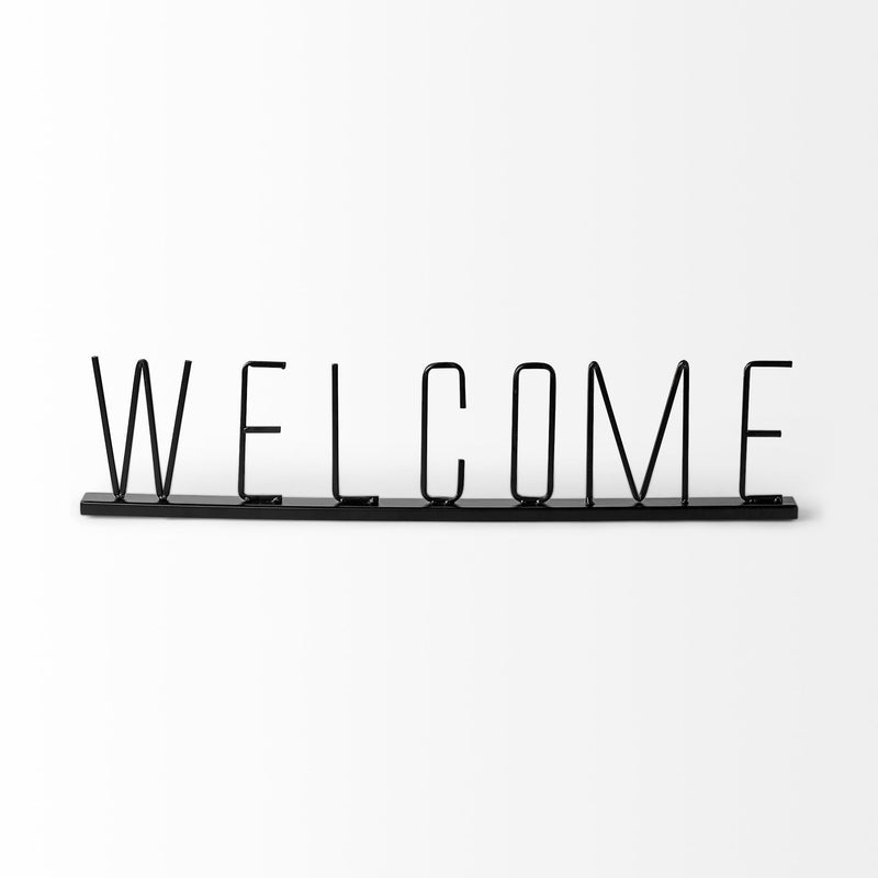 Welcome Sign Tabletop Sculpture - Black