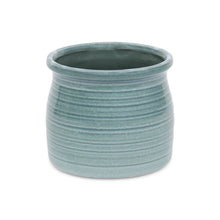 Load image into Gallery viewer, Striped Round Pot Planter (487409) - Celadon
