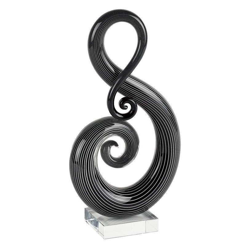 Murano Modern Abstract Tabletop Sculpture - Black / White