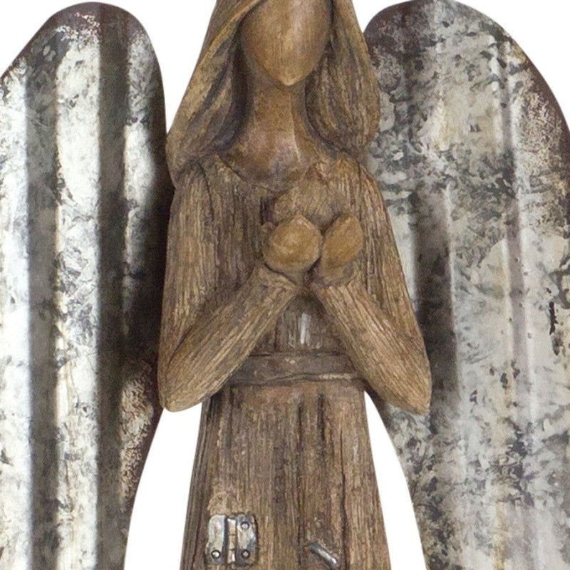 Poly Angel Figurine (Set of 2) - Brown