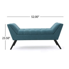 Load image into Gallery viewer, Modern Fabric Bench With Padded Seat And Wide U Shape Design - Teal
