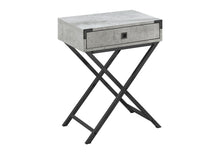 Load image into Gallery viewer, 24" Wood And Metal End Table With Drawer - Black And Gray
