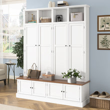 Load image into Gallery viewer, Hall Tree With Bench And Cabinet
