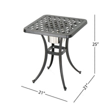 Load image into Gallery viewer, Outdoor Cast Aluminum Bistro Table With Ice Bucket - Black Copper
