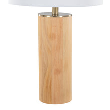 Load image into Gallery viewer, Cylinder - Ash Contemporary Table Lamp - Ash / Antique Brass / White
