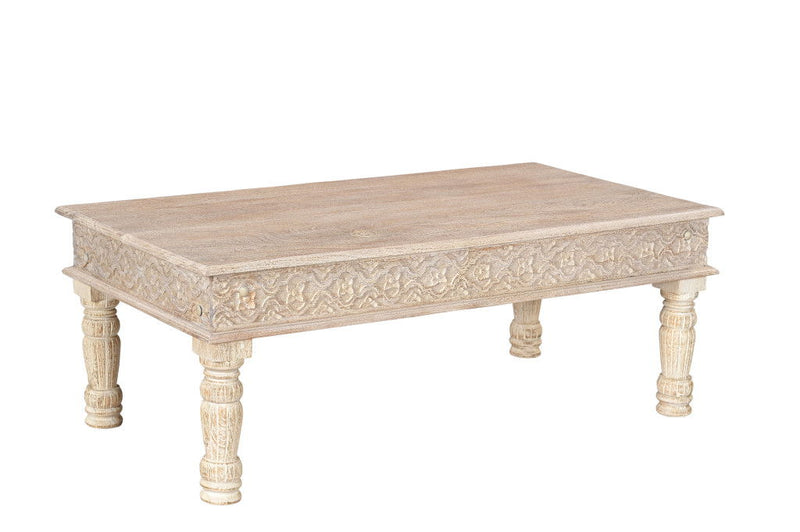 Solid Wood Distressed Coffee Table (Set of 3) - Natural