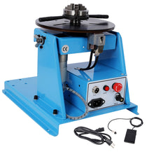 Load image into Gallery viewer, Portable Rotary Welding Positioner With 3 Jaw Lathe Chuck, 0 - 90° Turntable - Blue
