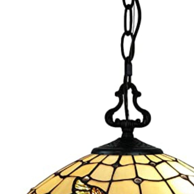 Unique Statement Two Light Glass Dimmable Chandelier With Shades - White / Red