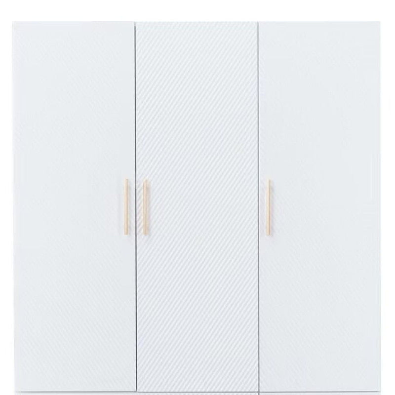 74" Four Door Three Drawer Combo Dresser - White