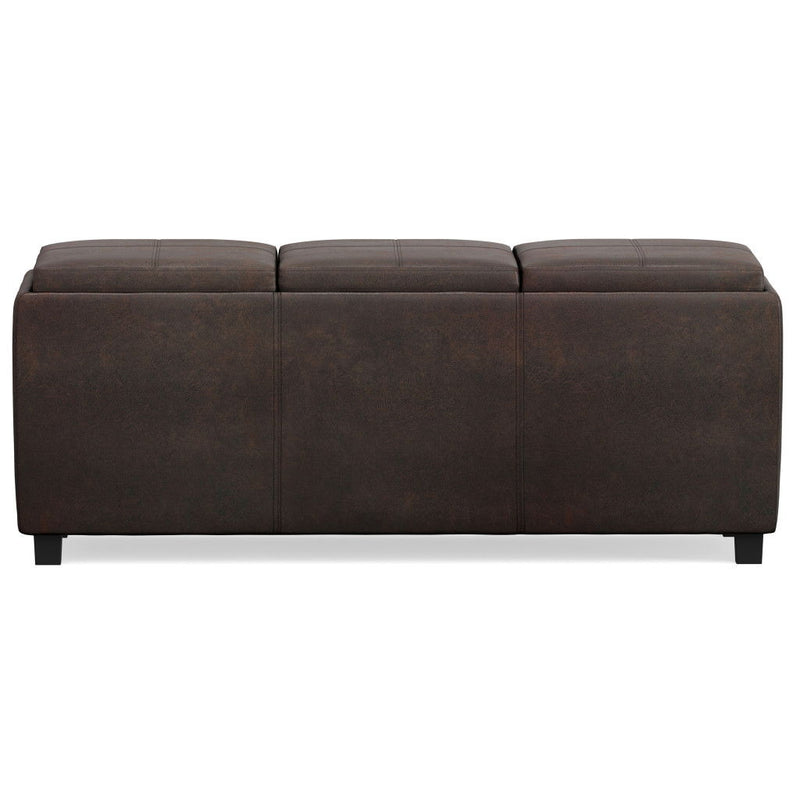 42" Upholstery Storage Ottoman - Dark Brown / Brown