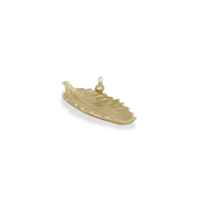 10" Cast Iron Leaf Vanity Tray - Gold