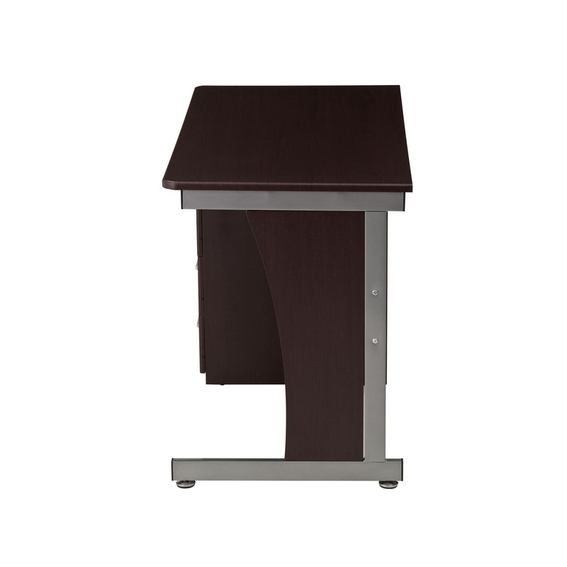Stainless Computer Desk With Three Drawers - Chocolate