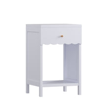 Load image into Gallery viewer, Nightstand With Drawer And Open Shelf, Scalloped Edge Bedside Table
