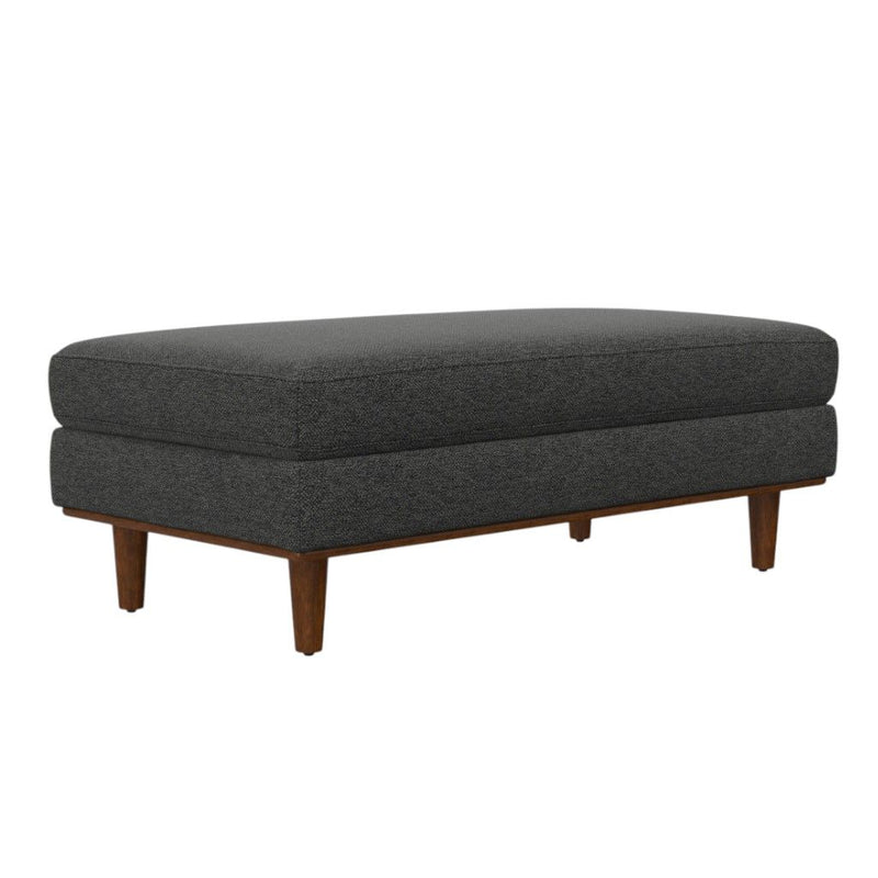 49" Fabric Cocktail Ottoman - Gray / Brown