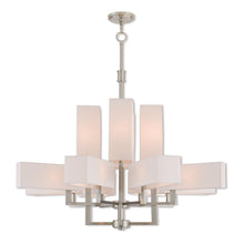 Load image into Gallery viewer, 41" Twelve Light Dimmable Chandelier With Shades - Nickel
