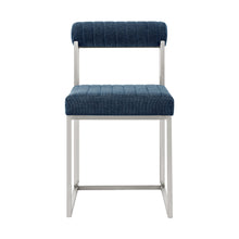Load image into Gallery viewer, Upholstered Polyester Open Back Dining Side Chairs (Set of 2) - Blue
