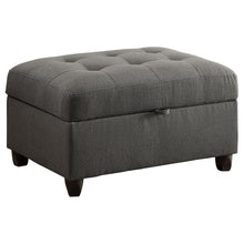 Load image into Gallery viewer, Storage Ottoman With Tufted Design - Gray
