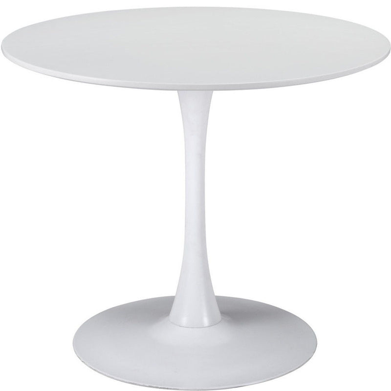 35" Steel Pedestal Base Dining Table - White