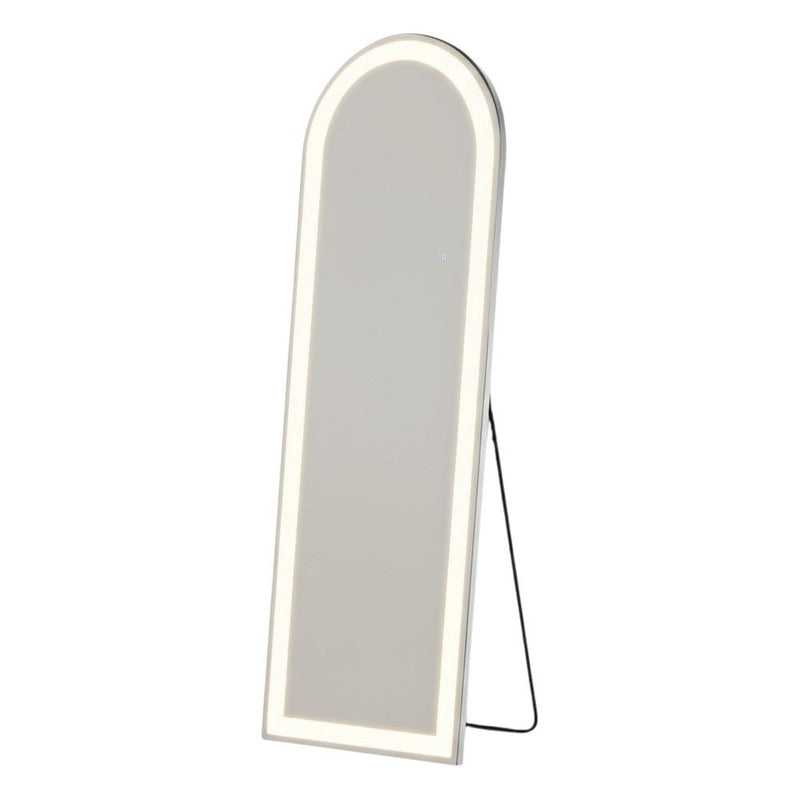 63" Arch Lighted Freestanding And Wall Mount Frameless Full Length Mirror - Clear