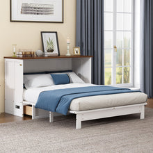 Load image into Gallery viewer, Solid Pine Murphy Bed Chest With Charging Station And Large Storage Drawer For Home Office Or Small Room
