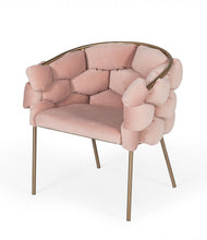 Load image into Gallery viewer, Upholstered Fabric Dining Arm Chair - Pink
