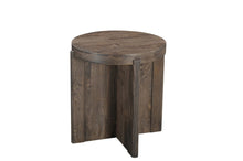 Load image into Gallery viewer, 24" Solid Wood Round Cross Leg End Table - Brown
