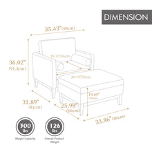 Load image into Gallery viewer, Oversized 360 Degree Swivel Barrel Accent Chair And Ottoman Set With Storage
