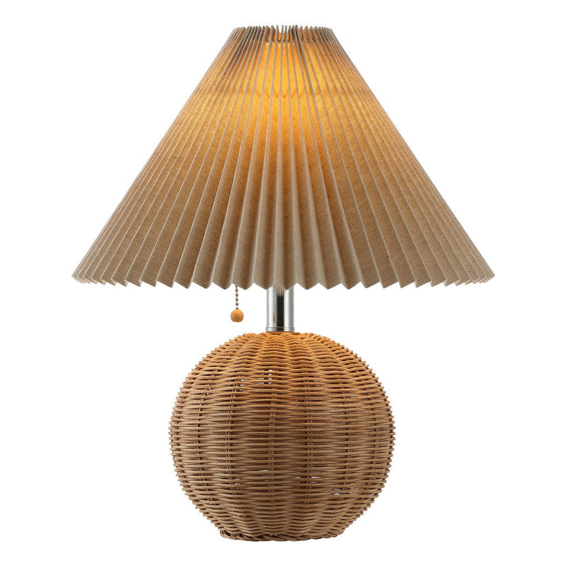 Round Table Lamp LED With Empire Shade - Natural