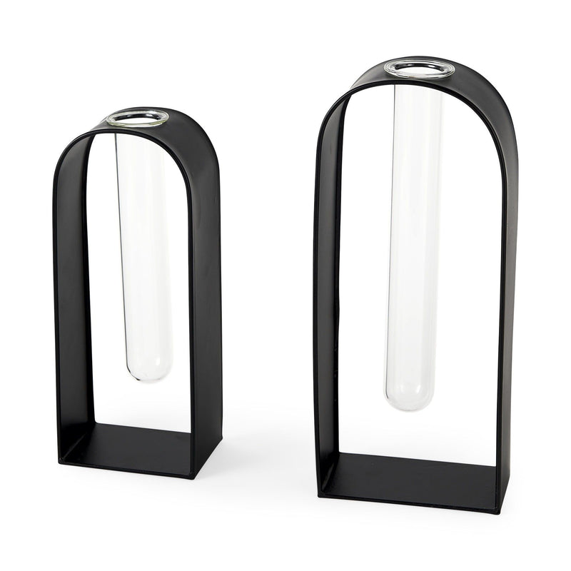 Test Tube Decor Pieces (Set of 2) - Black